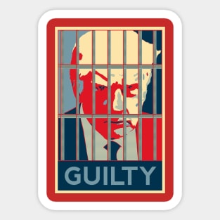 Trump mug shot Guilty Obama HOPE poster style Sticker